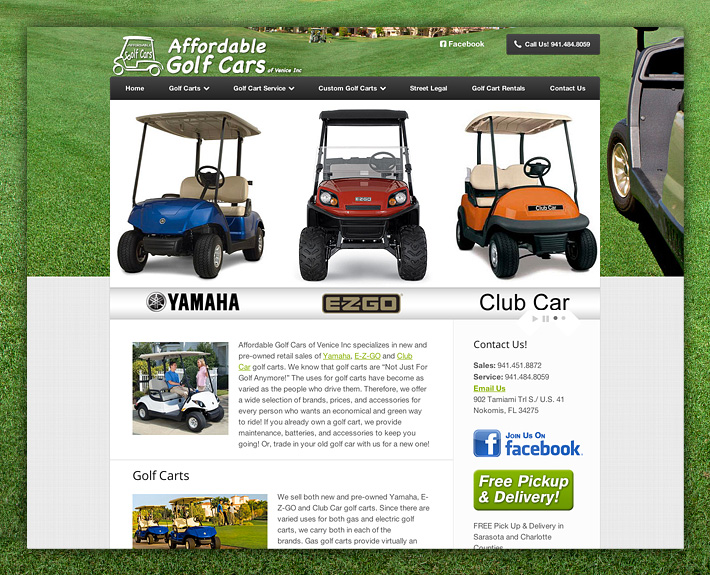 Affordable Golf Cars Web Design