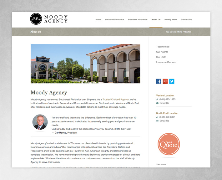 Moody Agency Website